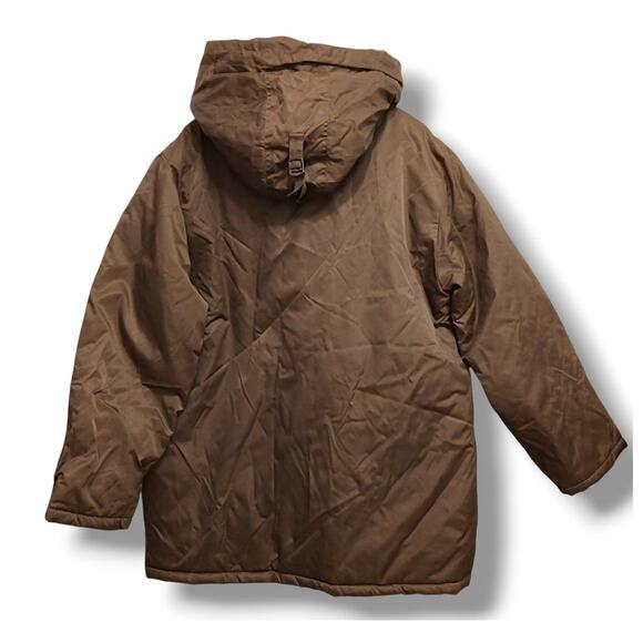 Fingerhut Arctic Parka Jacket Men's L Brown Hood Thermal Pockets Winter Gorpcore - Picture 5 of 16
